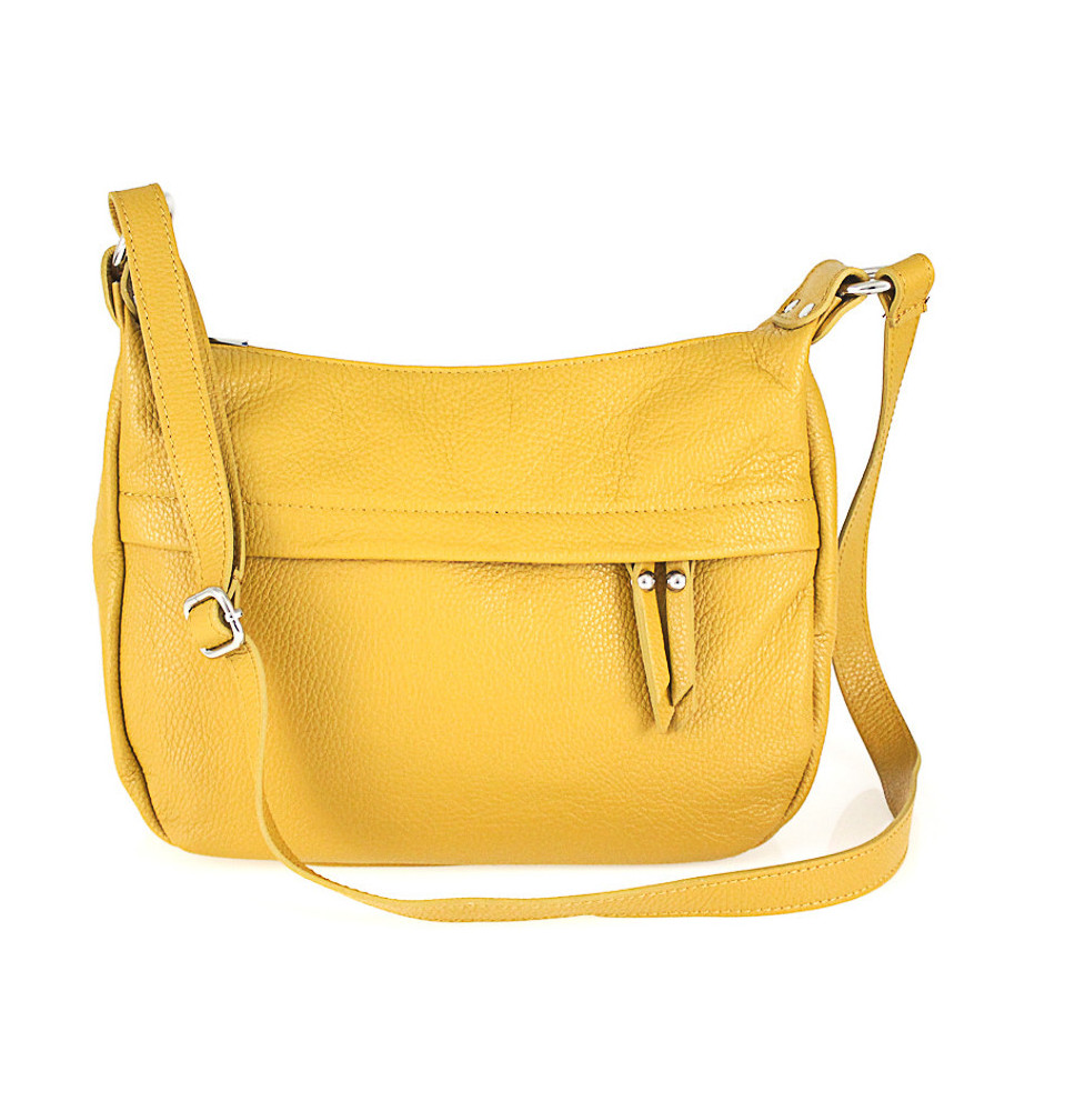 Bőr válltáska 392 okker. Olaszországban gyártva