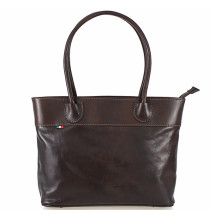 Női bőr táska, sötétbarna, OLASZORSZÁGBAN Készült