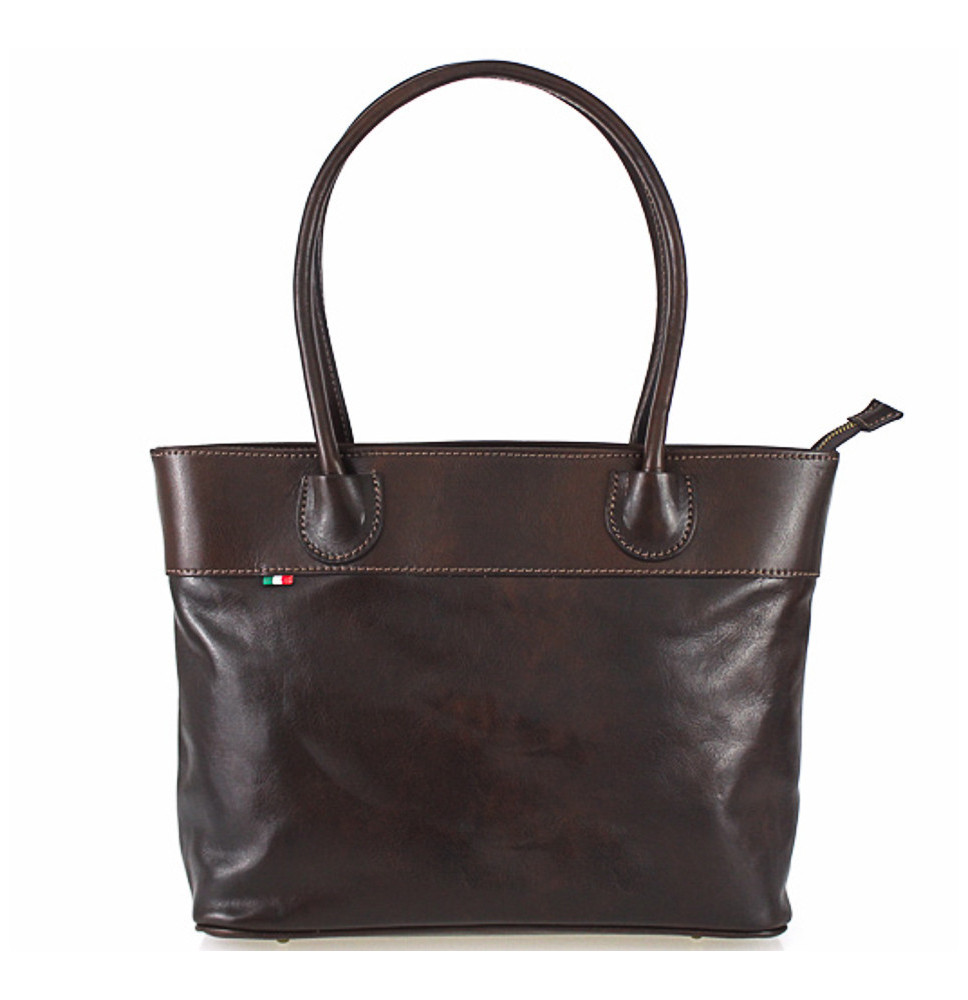 Női bőr táska, sötétbarna, OLASZORSZÁGBAN Készült