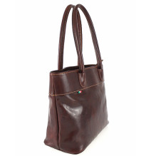 Női bőr táska, sötétbarna, OLASZORSZÁGBAN Készült