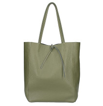 Bőr vásárló kézitáska 396 katonailag zöld