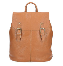 Bőr hátizsák MI202 konyak Made in Italy