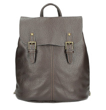 Bőr hátizsák MI202 sötétbarna Made in Italy