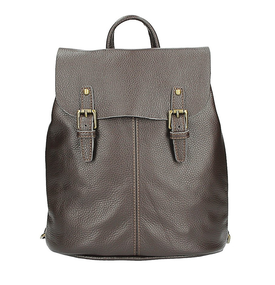 Bőr hátizsák MI202 sötétbarna Made in Italy