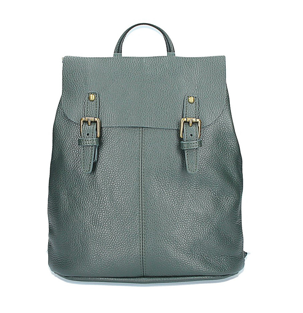 Bőr hátizsák MI202 sötétzöld Made in Italy