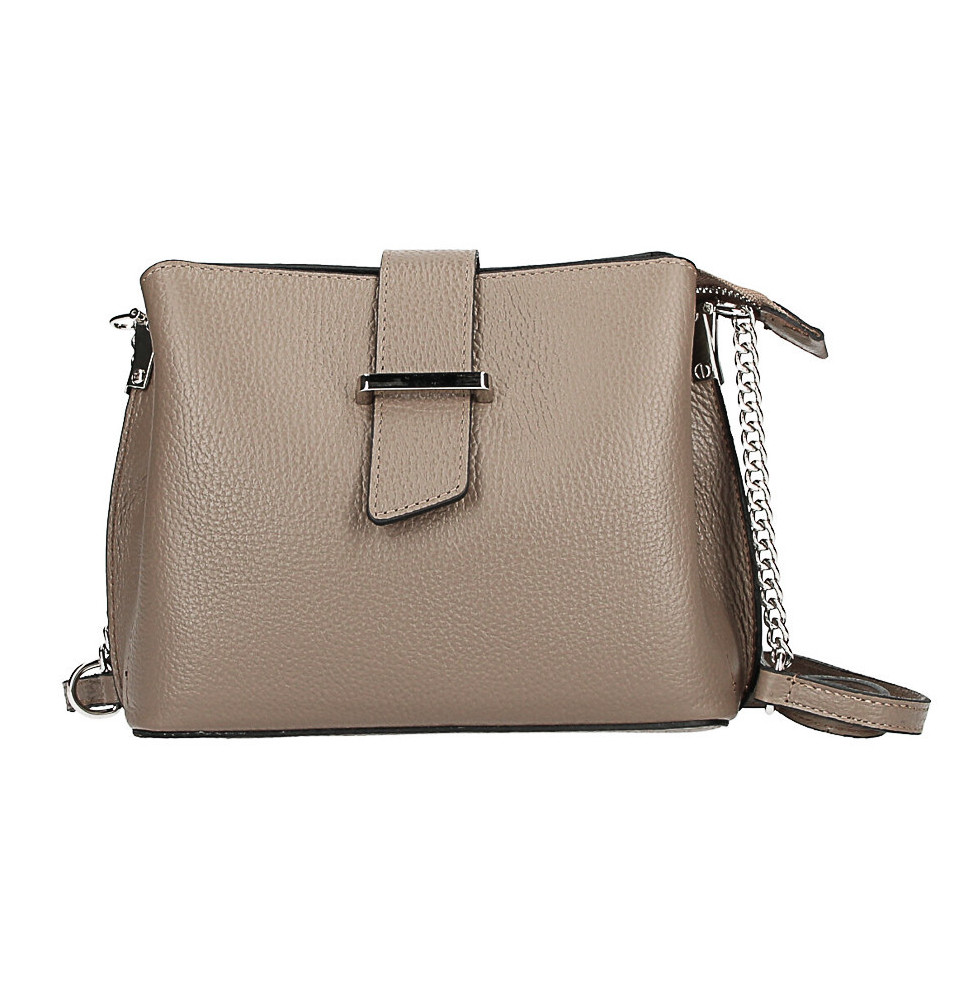 Bőr válltáska MI211 sötét szürke-barna Olaszországban