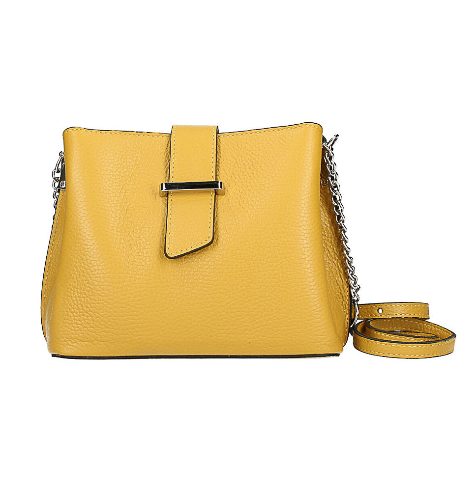 Bőr válltáska MI211 okker. Olaszországban készült