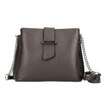 Bőr válltáska MI211 sötétbarna, Olaszországban gyártva