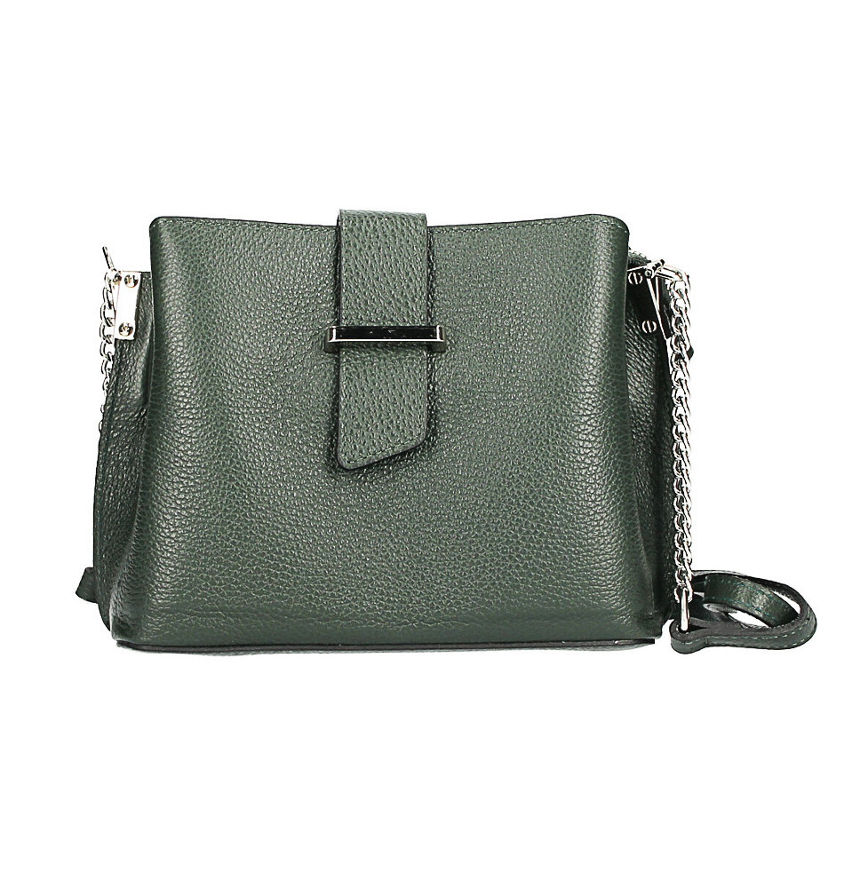 Bőr válltáska MI211 sötétzöld Olaszországban gyártva