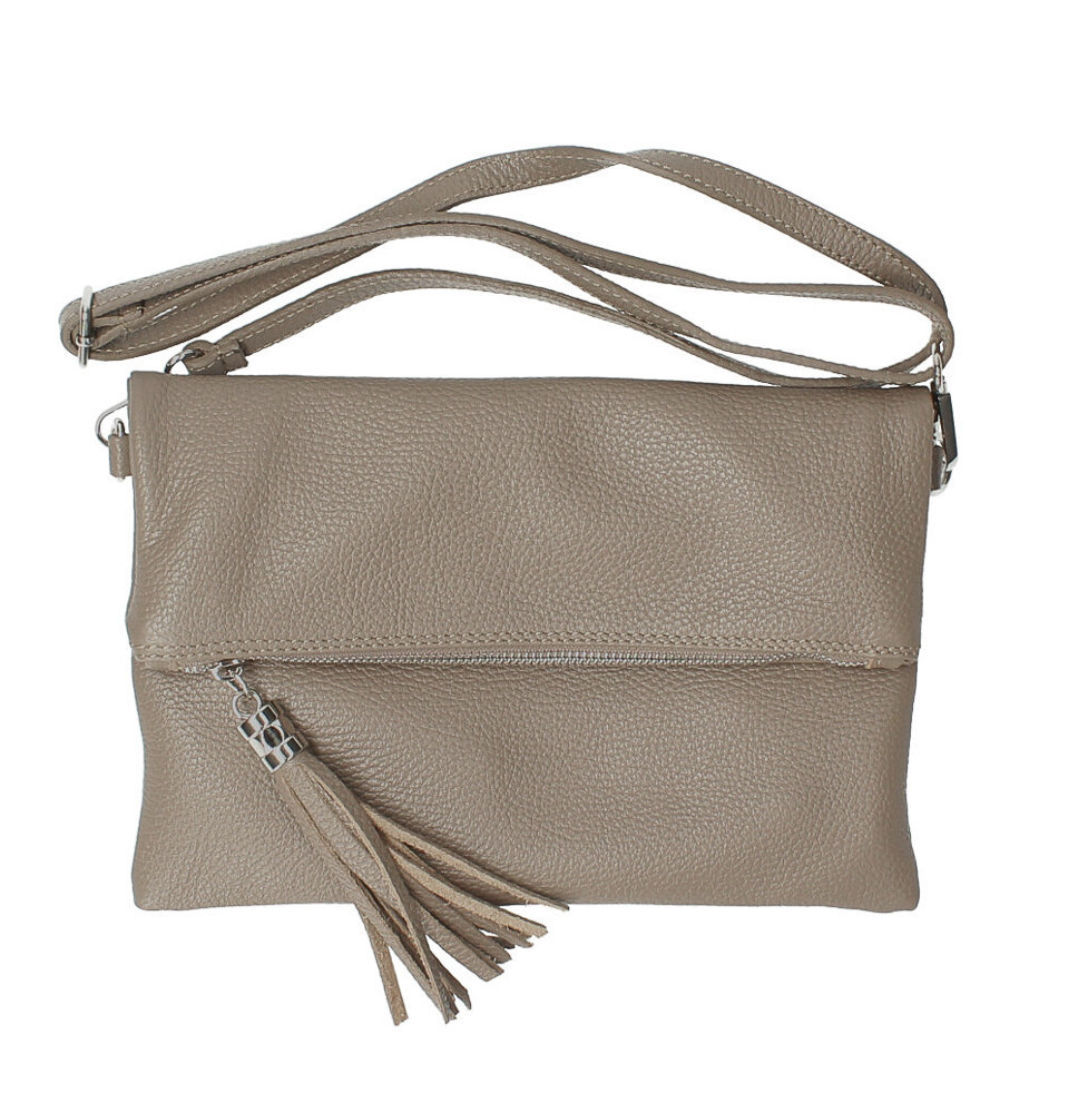 Bőr kézitáska 668 sötét szürke-barna Olaszországban