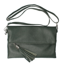 Bőr kézitáska 668 sötétzöld Készült Olaszországban