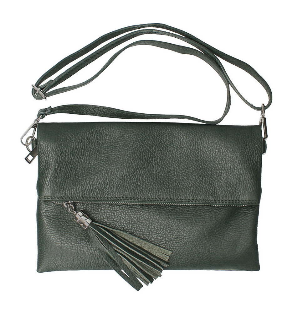 Bőr kézitáska 668 sötétzöld Készült Olaszországban