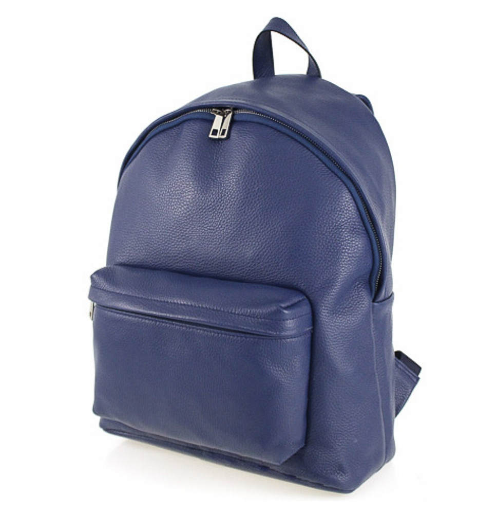 Bőr hátizsák MI410 kék Készült Olaszországban