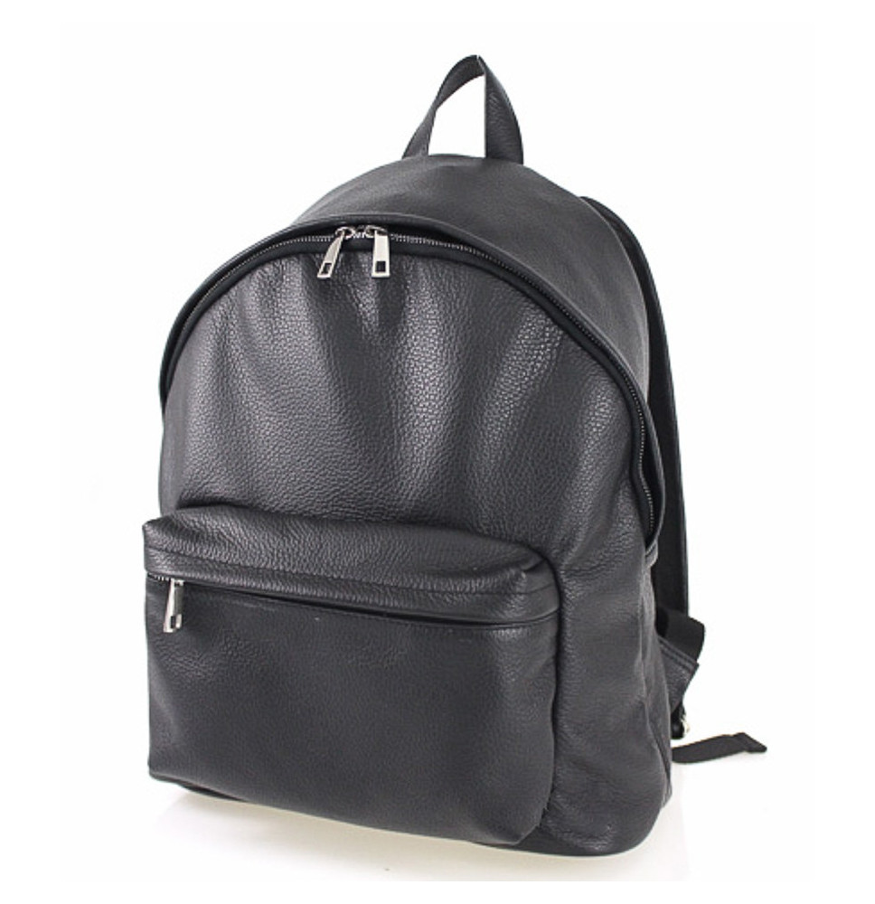 Bőr hátizsák MI410 fekete Készült Olaszországban