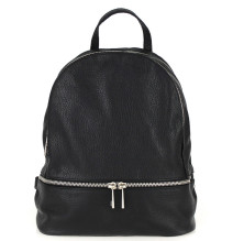 Bőr hátizsák MI1084 fekete Készült Olaszországban