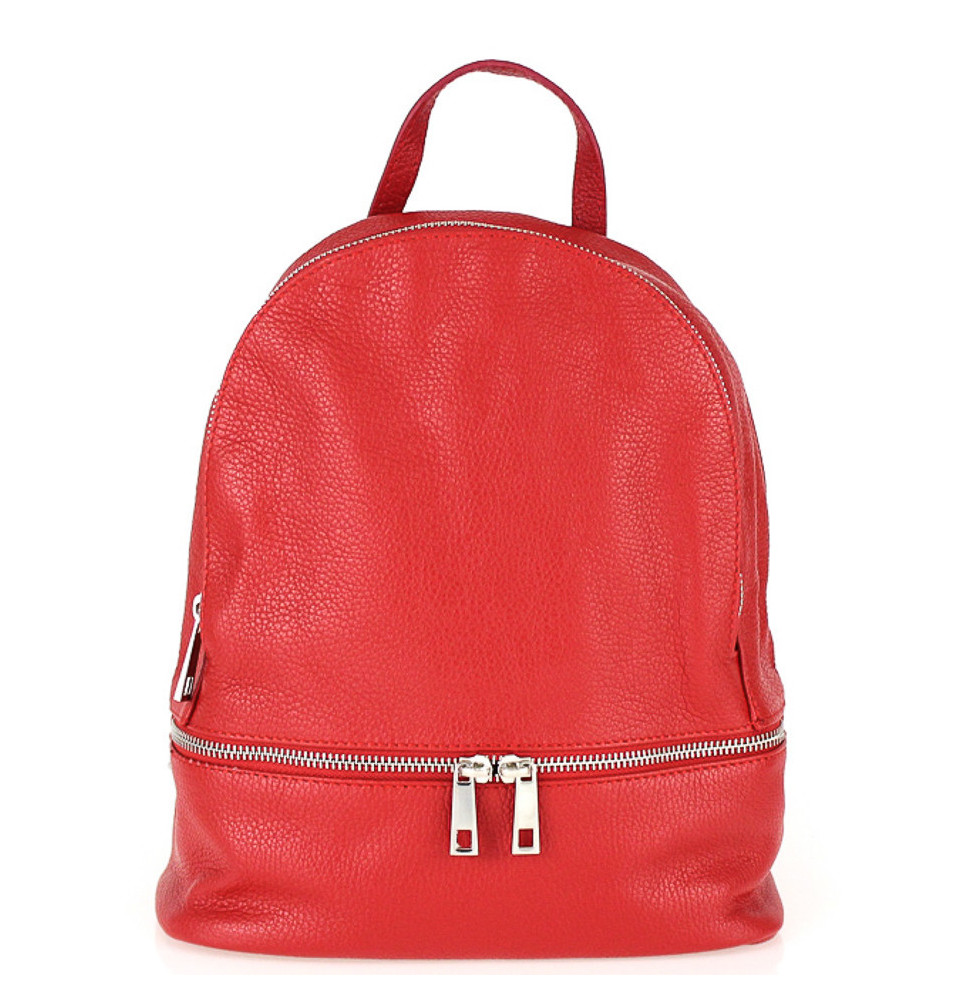 Bőr hátizsák MI1084 piros Gyártva Olaszországban