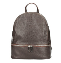 Bőr hátizsák MI1084 sötétbarna Olaszországban