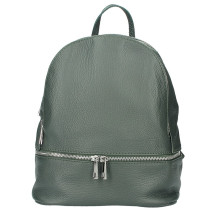 Bőr hátizsák MI1084 sötétzöld Olaszországban