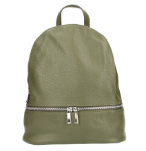 Bőr hátizsák MI1084 katonai zöld Gyártva Olaszországban