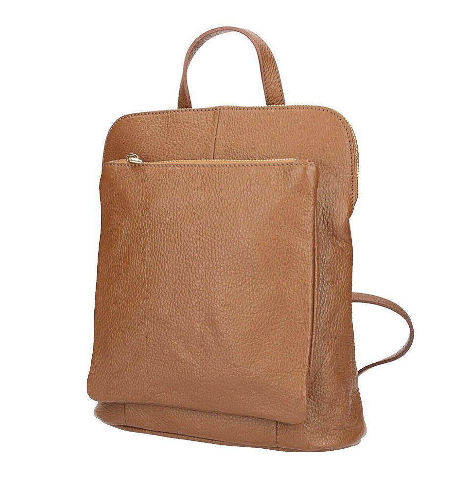 Bőr hátizsák MI899 konyak Készült Olaszországban