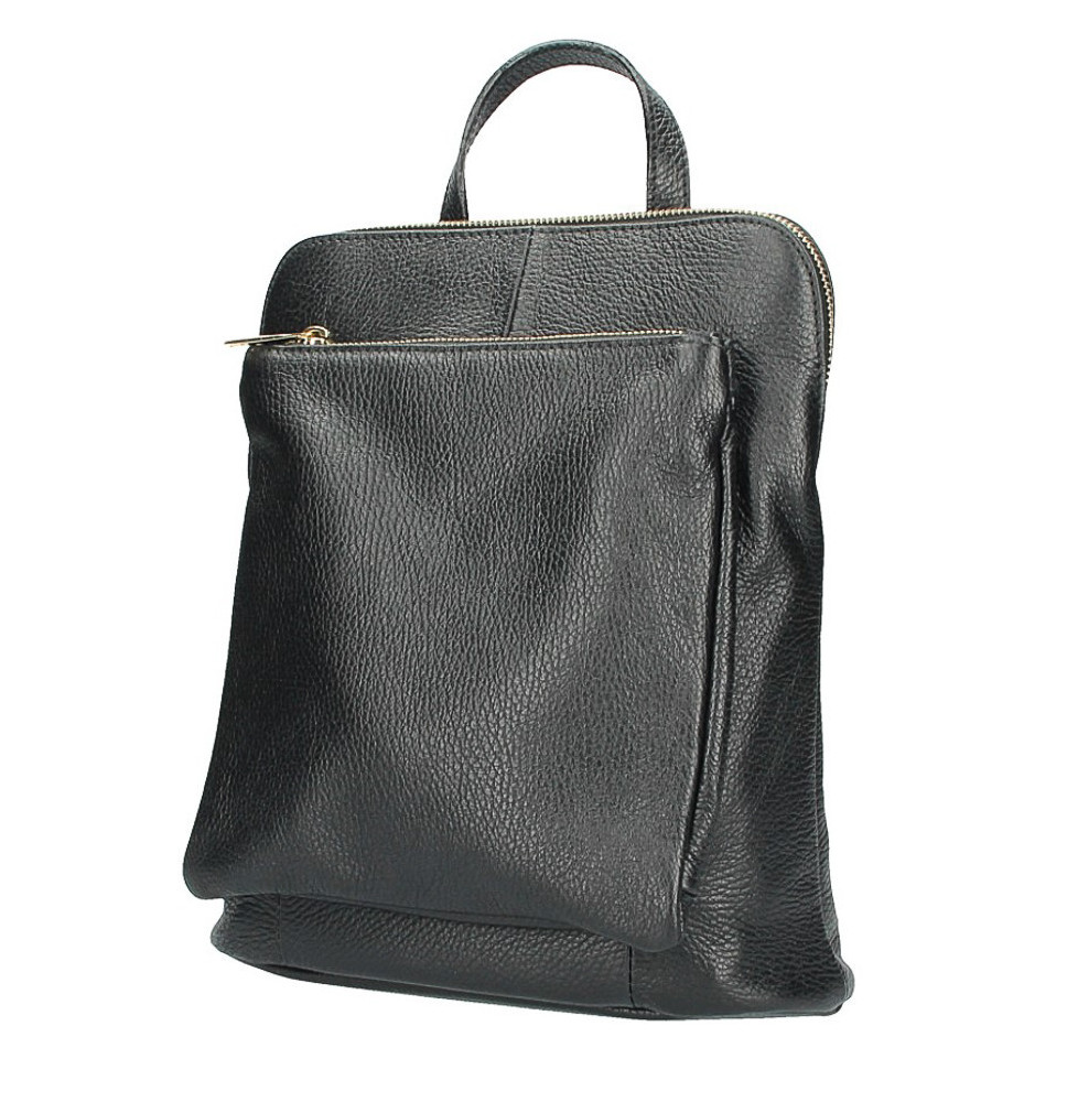 Bőr hátizsák MI899 fekete Készült Olaszországban