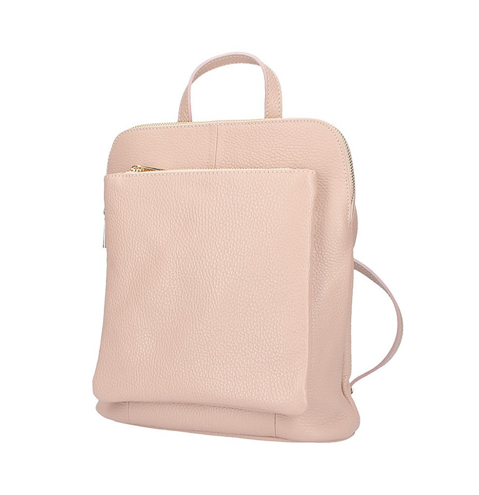 Bőr hátizsák MI899 por rózsaszín Gyártott Olaszországban