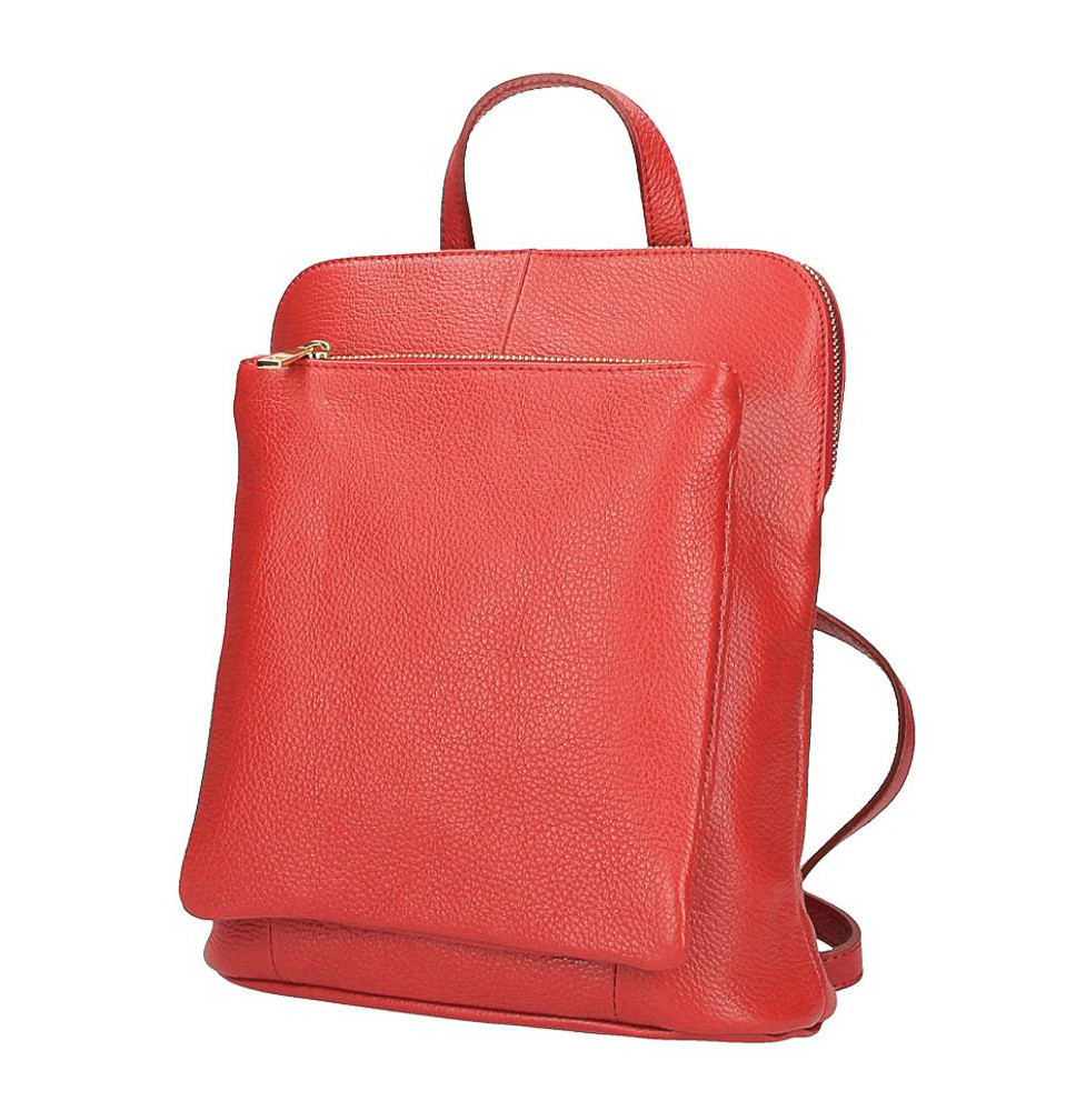 Bőr hátizsák MI899 piros Gyártva Olaszországban