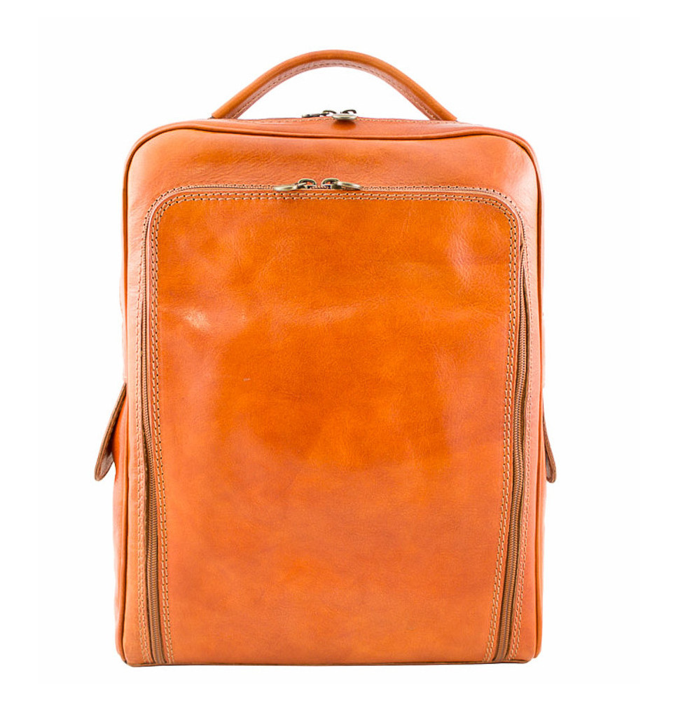Bőr hátizsák MI902 konyak Készült Olaszországban