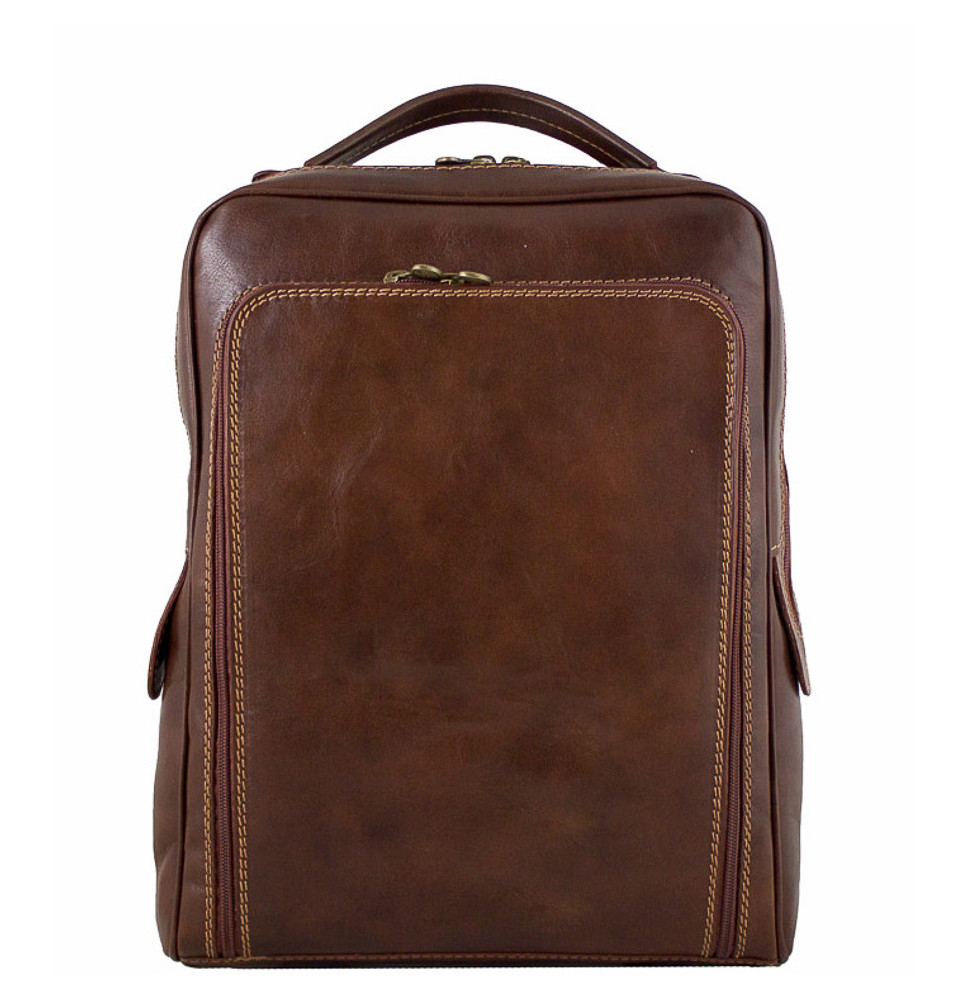 Bőr hátizsák MI902 barna Készült Olaszországban