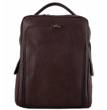 Bőr hátizsák MI902 sötétbarna Olaszországban