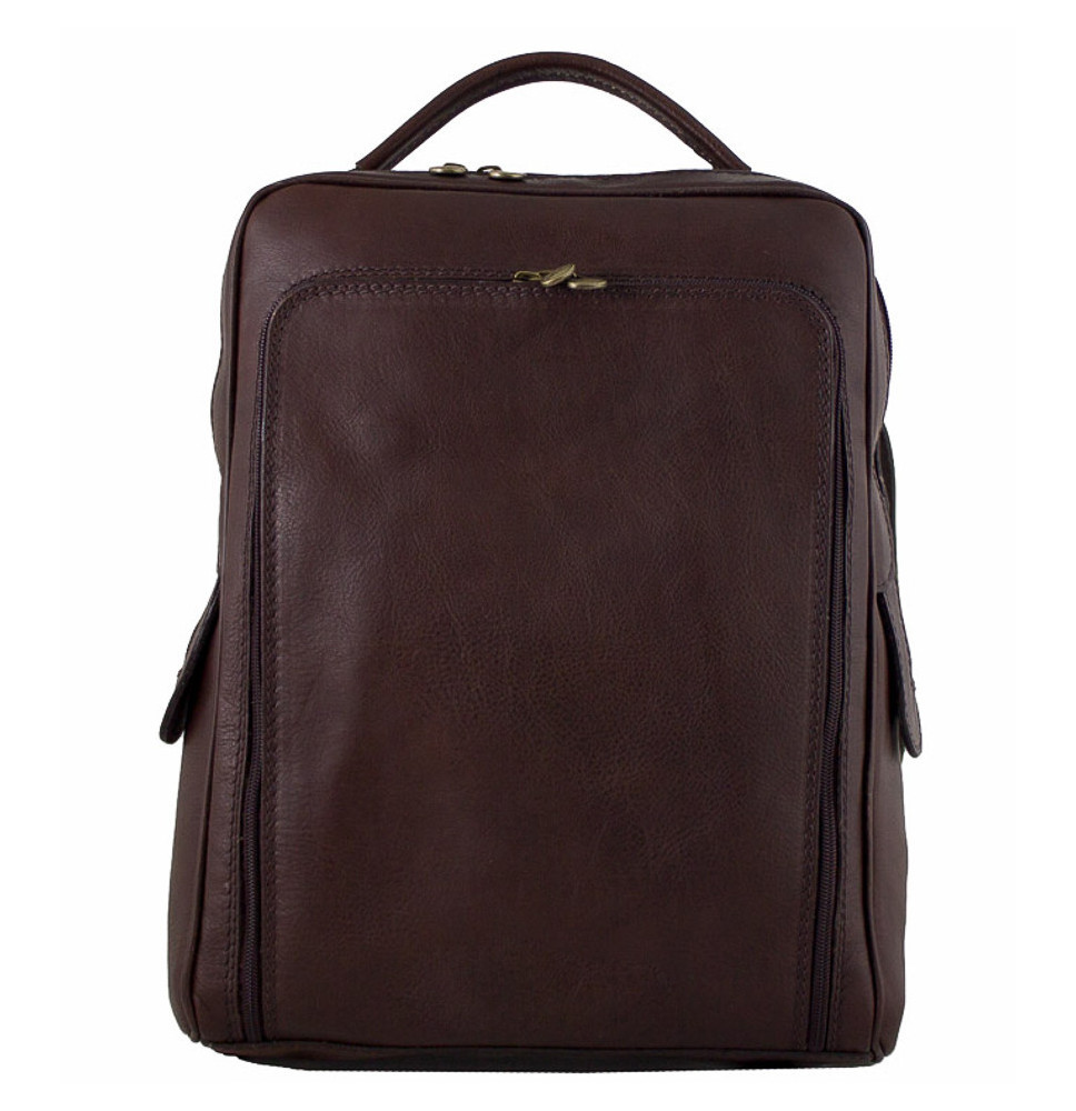 Bőr hátizsák MI902 sötétbarna Olaszországban