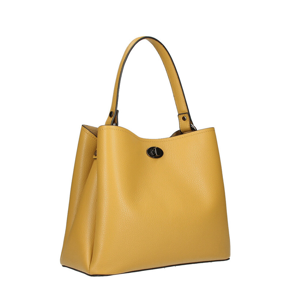 Bőr kézitáska 232 okker, KÉSZÜLT OLASZORSZÁGBAN