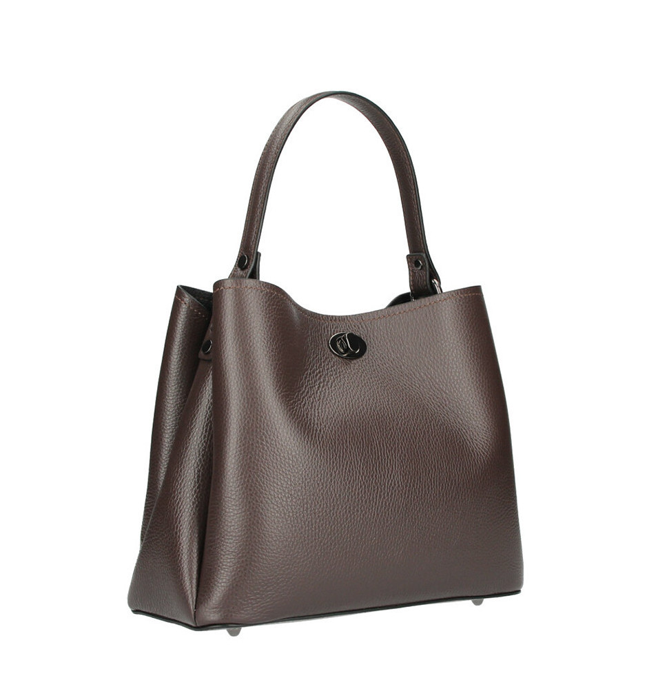 Bőr kézitáska 232 sötétbarna, OLASZORSZÁGBAN Készült