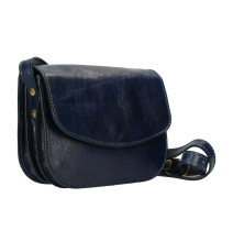 Bőr válltáska MI896 sötétkék Készült Olaszországban