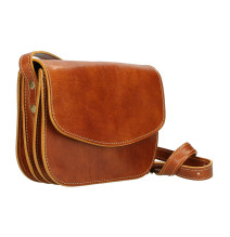 Bőr válltáska MI896 konyak Készült Olaszországban