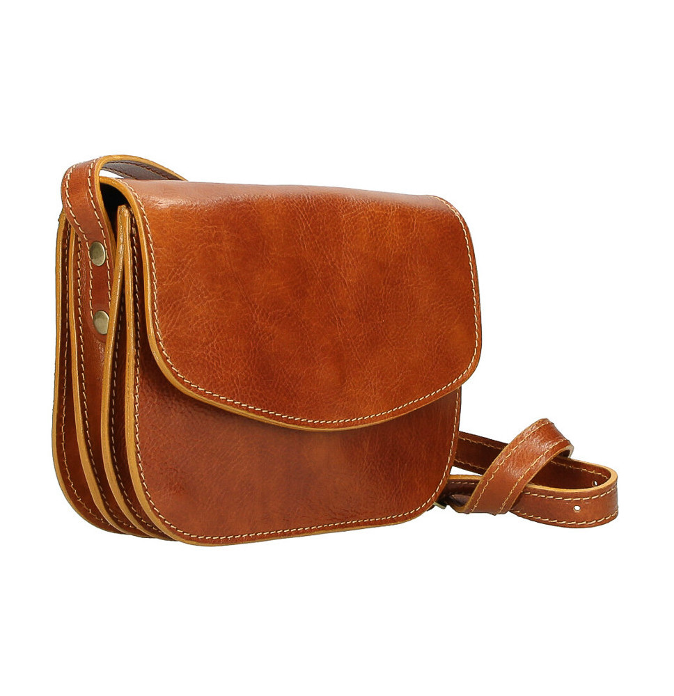 Bőr válltáska MI896 konyak Készült Olaszországban