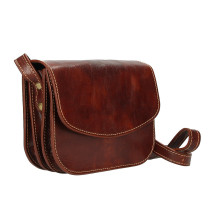 Bőr válltáska MI896 barna Készült Olaszországban