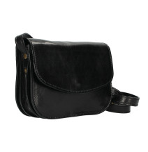 Bőr válltáska MI896 fekete Készült Olaszországban