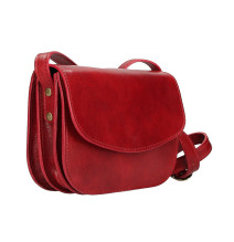 Bőr válltáska MI896 piros Gyártva Olaszországban
