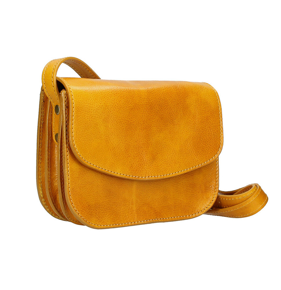 Bőr válltáska MI896 okker. Olaszországban készült