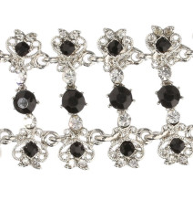 Női karkötő 1088B fekete strasszokkal