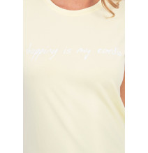 Női póló SHOPPING IS MY CARDIO halványsárga