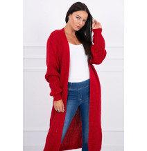 Női kardigán hosszú kardigán MI2019-2 piros