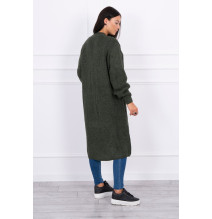 Női kardigán hosszú kardigán MI2019-2 khaki