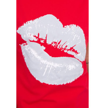 Női póló MI8985 piros nyomtatással