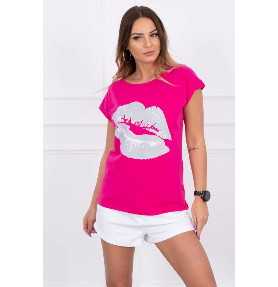 Női póló nyomtatott MI8985 fukszia