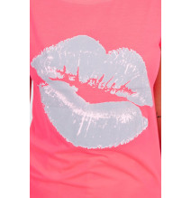 Női póló MI8985 neon rózsaszín nyomtatással