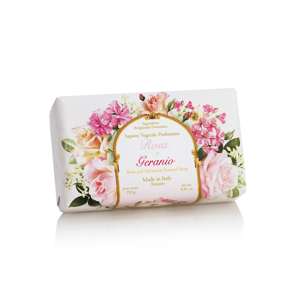SA Firorentino természetes szilárd szappanrózsa és szerecsendió 250 g