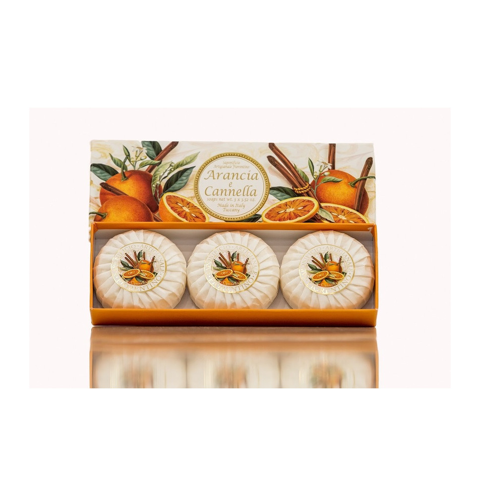 SA Fiorentino természetes gyógynövény szappan narancs és fahéj 3 x 100 g