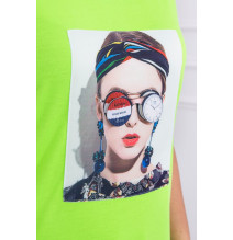 Női póló grafikával MI5405 női zöld